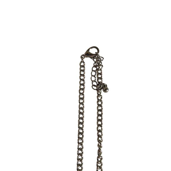 Silver tone Necklace Hamsa Hand Evil Eye Charms Adjustable Lobster Clasp Boho - Picture 3 of 4